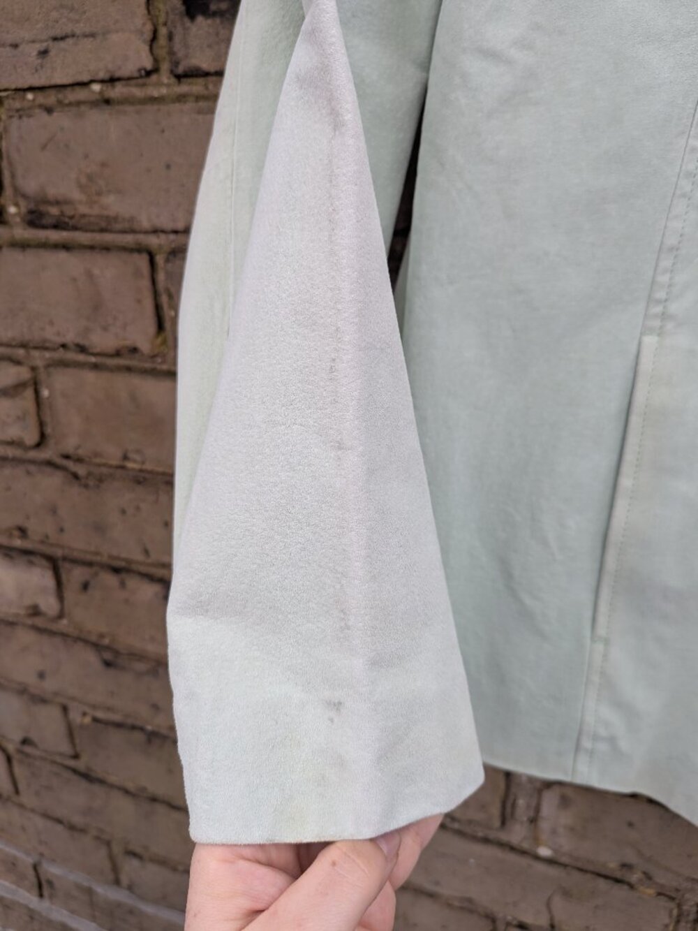 Northern Reflections Mint Green Embroidered Suede Leather Jacket Cottagecore XL - Picture 3 of 10